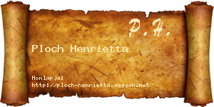 Ploch Henrietta névjegykártya